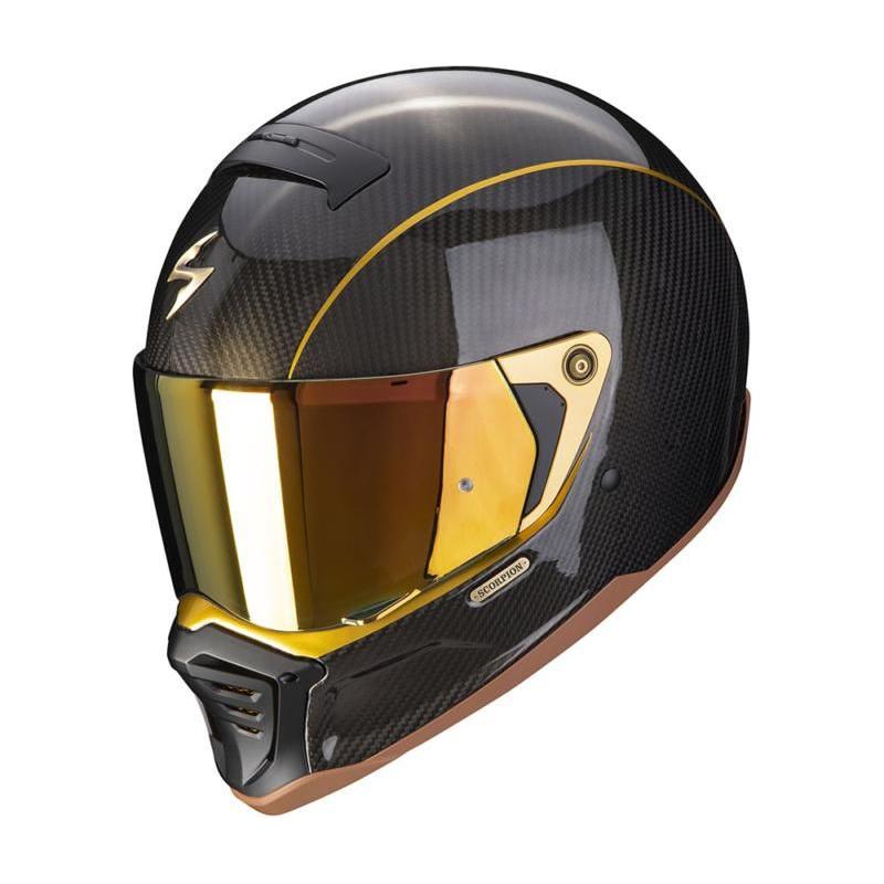 Scorpion EXO HX-1 Carbon SE Crossover Helmet Black / Gold FREE 1 YEAR Returns, FREE UK Delivery | ThrottleChimp