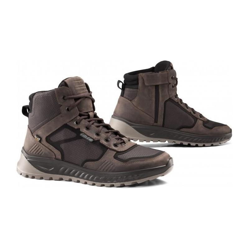 Falco Ace Leather / Textile Short Boots Brown - ThrottleChimp