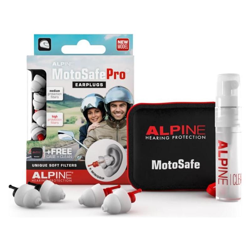 Alpine Motosafe Pro Earplugs White With Mini Grip - ThrottleChimp