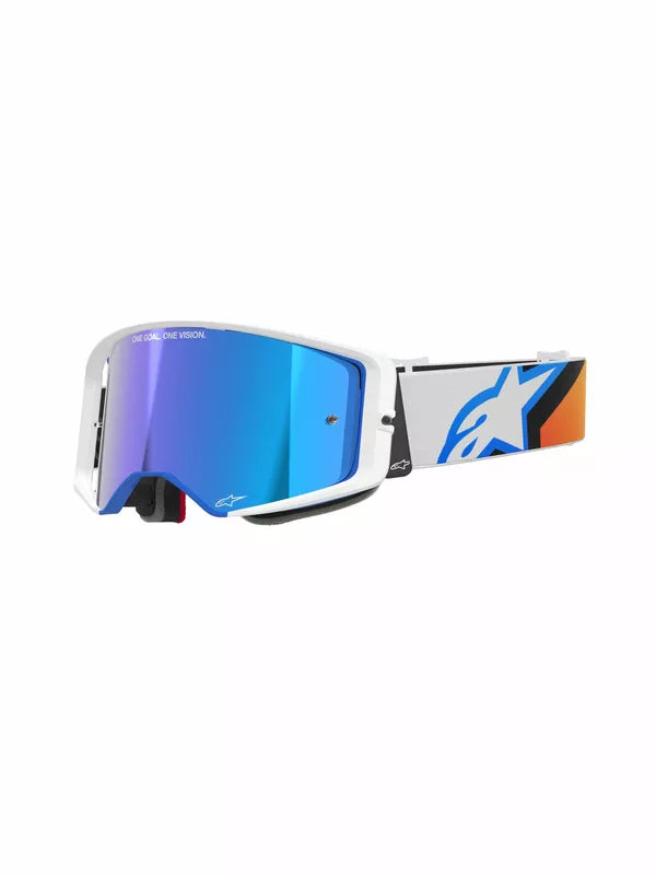 Alpinestars Supertech Corp Goggles Black / Orange / Mirror Blue FREE 1 Year Return, FREE UK Shipping | ThrottleChimp