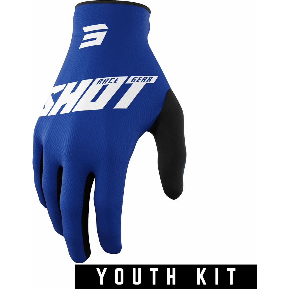 Shot Raw Youth Gloves Burst Blue - ThrottleChimp