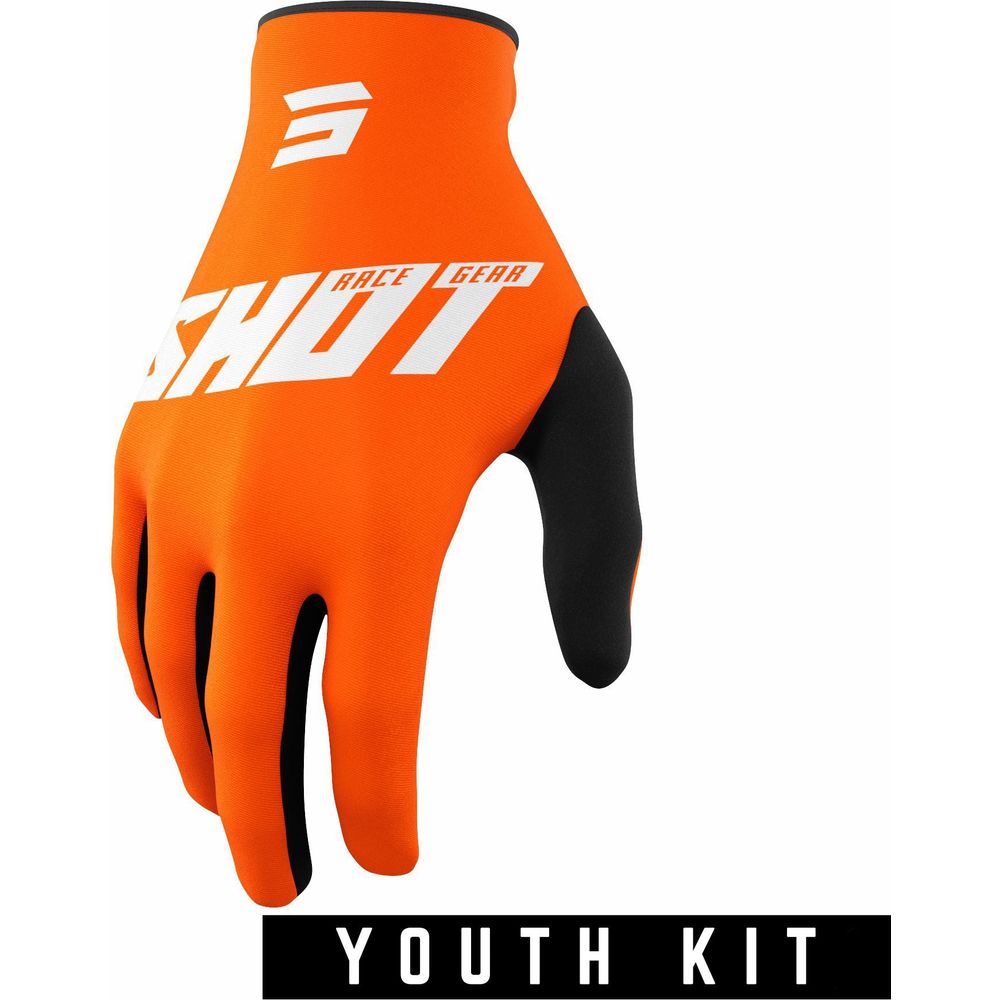 Shot Raw Youth Gloves Burst Orange - ThrottleChimp