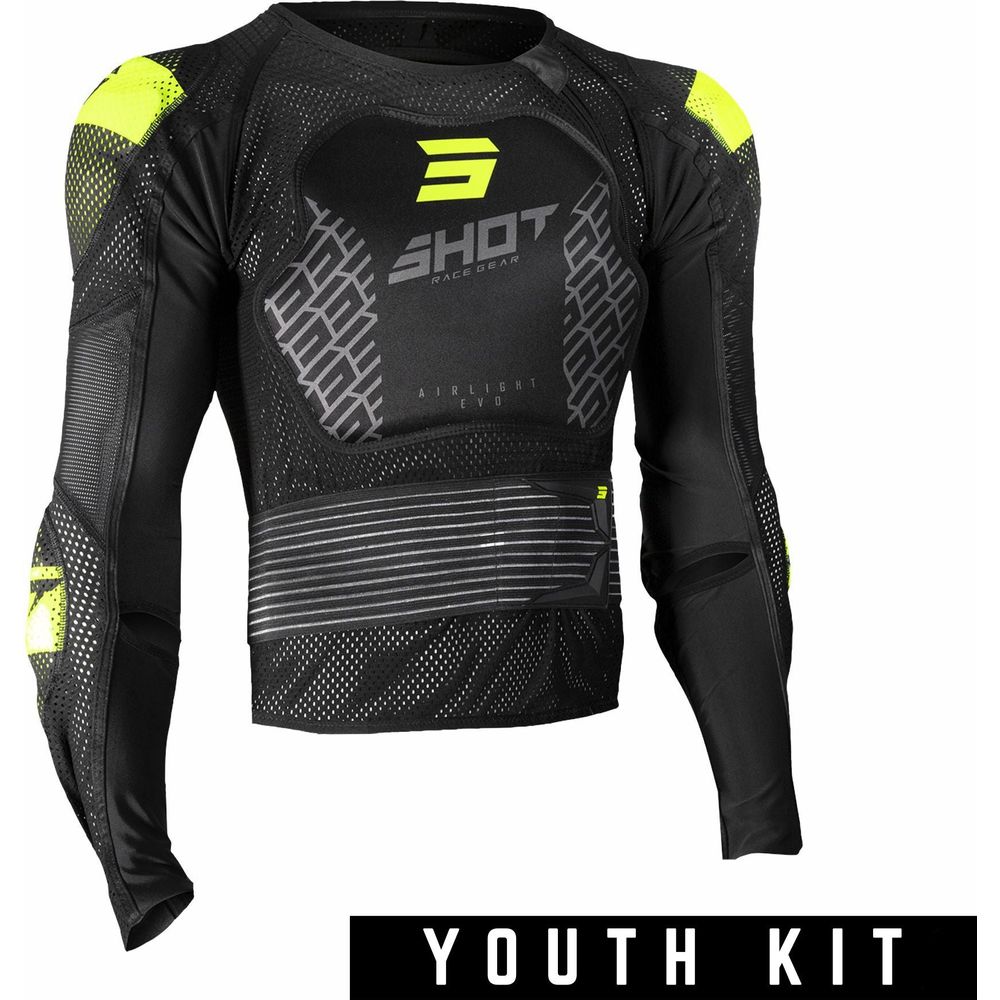 Shot Airlight 2.0 Youth / Kids Protective Jacket Black - ThrottleChimp