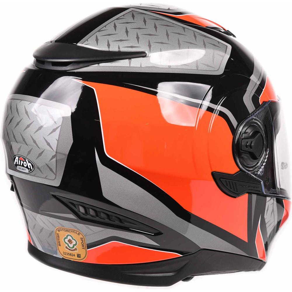 Airoh Movement S Full Face Helmet Steel Gloss Orange (Image 6) - ThrottleChimp