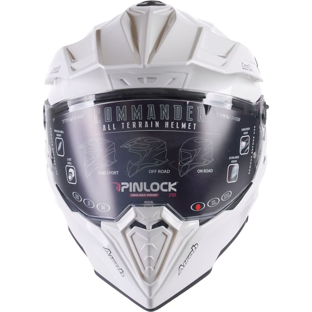 Airoh Commander Adventure Helmet Gloss White (Image 2) - ThrottleChimp