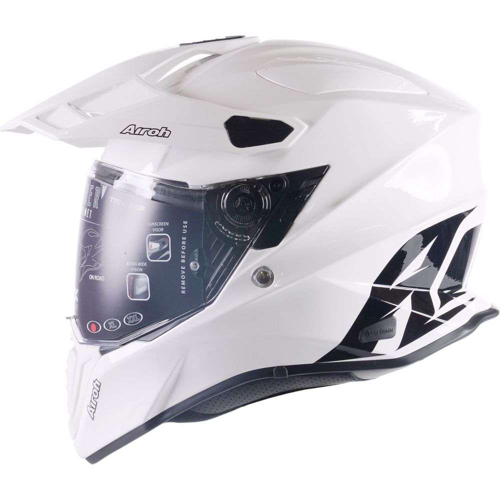 Airoh Commander Adventure Helmet Gloss White (Image 3) - ThrottleChimp