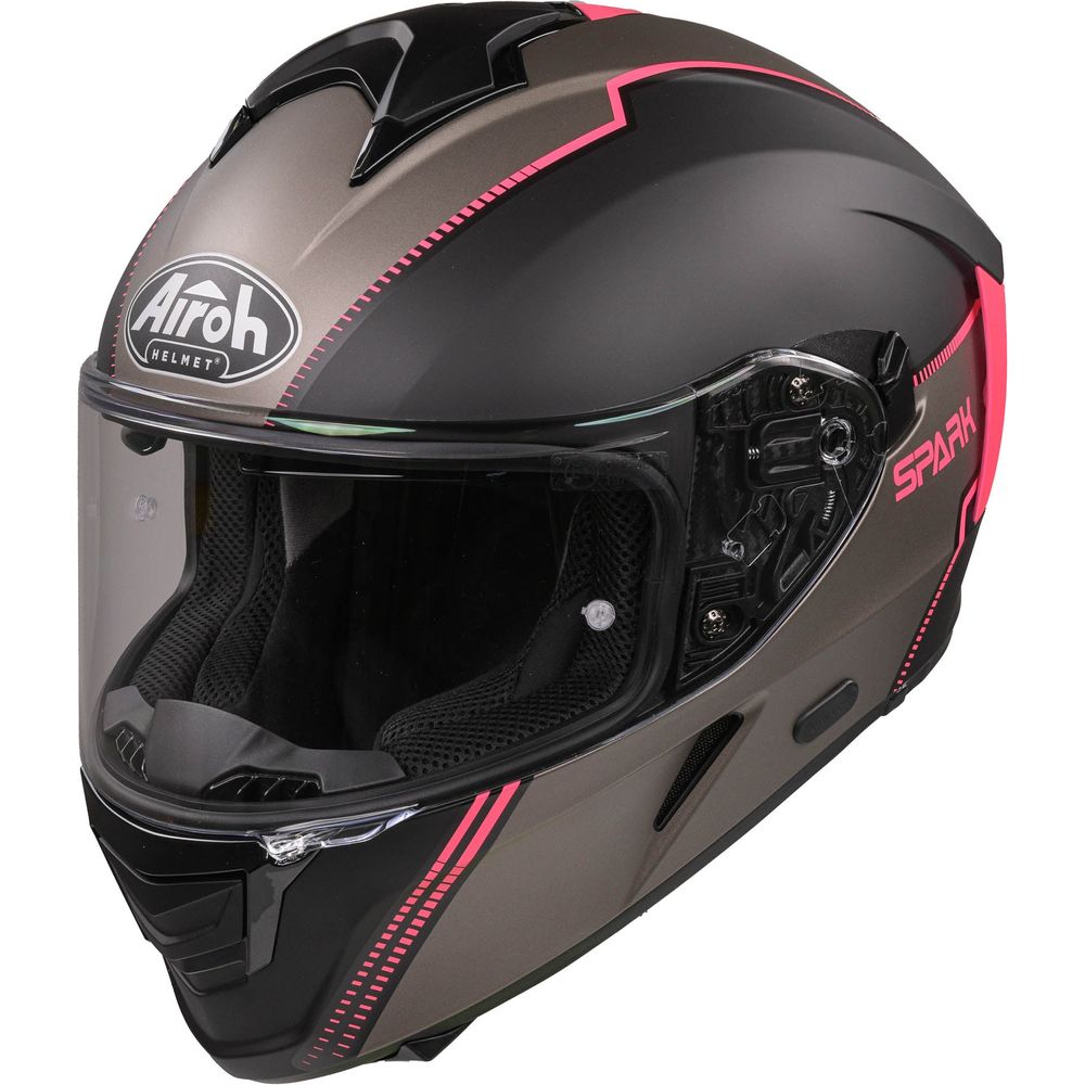 Airoh Spark Flow Full Face Helmet Matt Black / Pink (Image 2) - ThrottleChimp