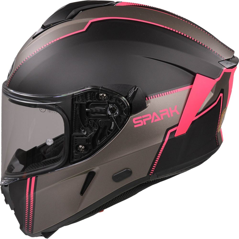 Airoh Spark Flow Full Face Helmet Matt Black / Pink FREE 1 YEAR Returns, FREE UK Delivery | ThrottleChimp