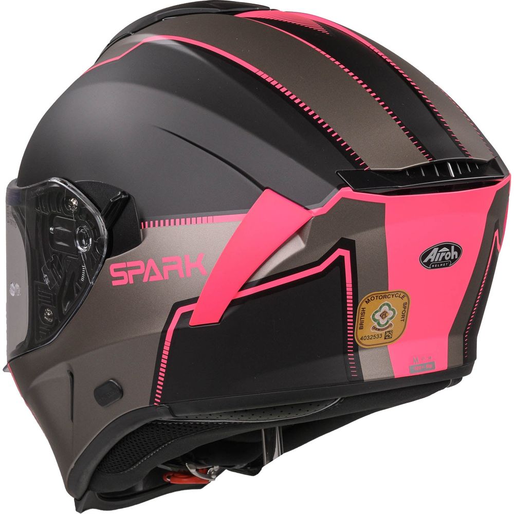 Airoh Spark Flow Full Face Helmet Matt Black / Pink FREE 1 YEAR Returns, FREE UK Delivery | ThrottleChimp