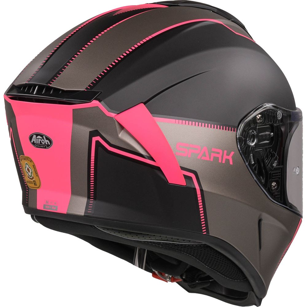 Airoh Spark Flow Full Face Helmet Matt Black / Pink FREE 1 YEAR Returns, FREE UK Delivery | ThrottleChimp