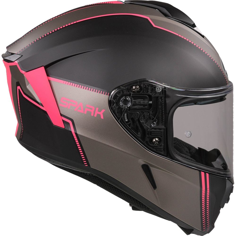 Airoh Spark Flow Full Face Helmet Matt Black / Pink FREE 1 YEAR Returns, FREE UK Delivery | ThrottleChimp