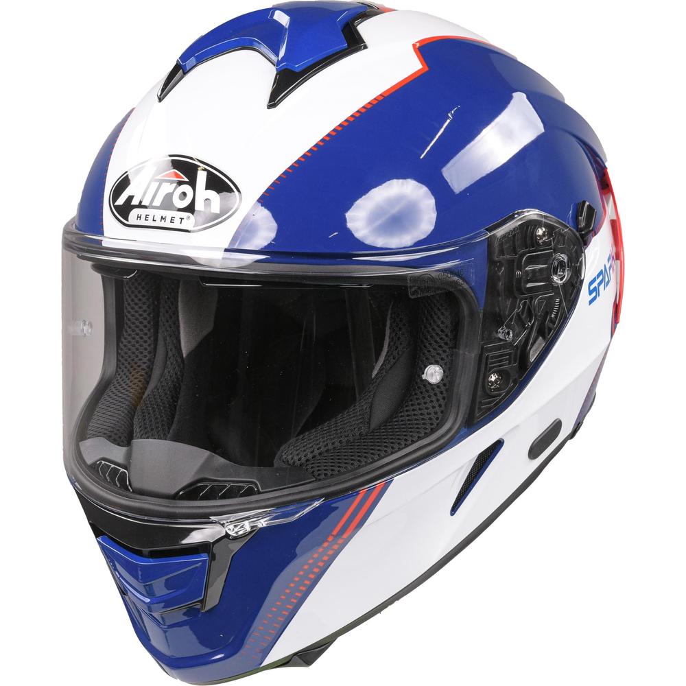 Airoh Spark Flow Full Face Helmet Blue / Red (Image 2) - ThrottleChimp