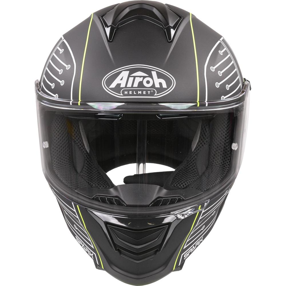 Airoh Spark Flow Full Face Helmet Matt Black Circuit FREE 1 YEAR Returns, FREE UK Delivery | ThrottleChimp