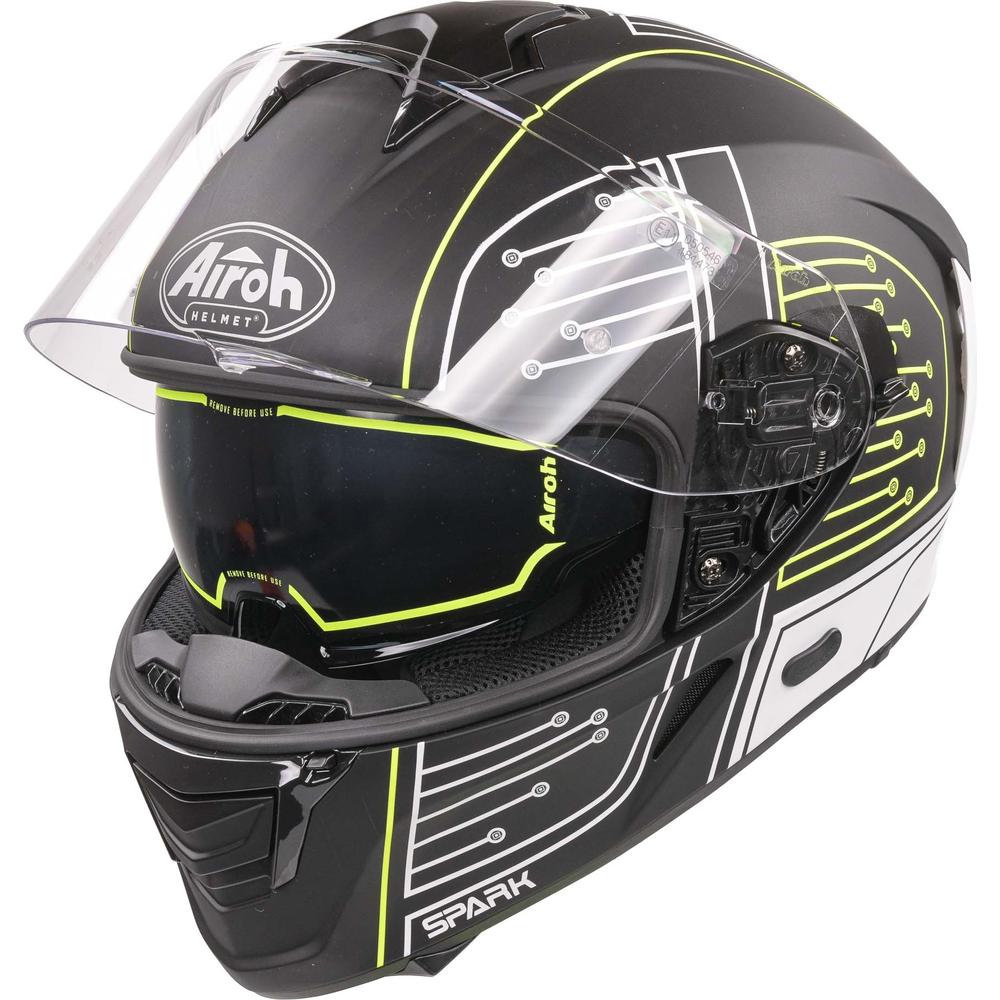 Airoh Spark Flow Full Face Helmet Matt Black Circuit (Image 10) - ThrottleChimp