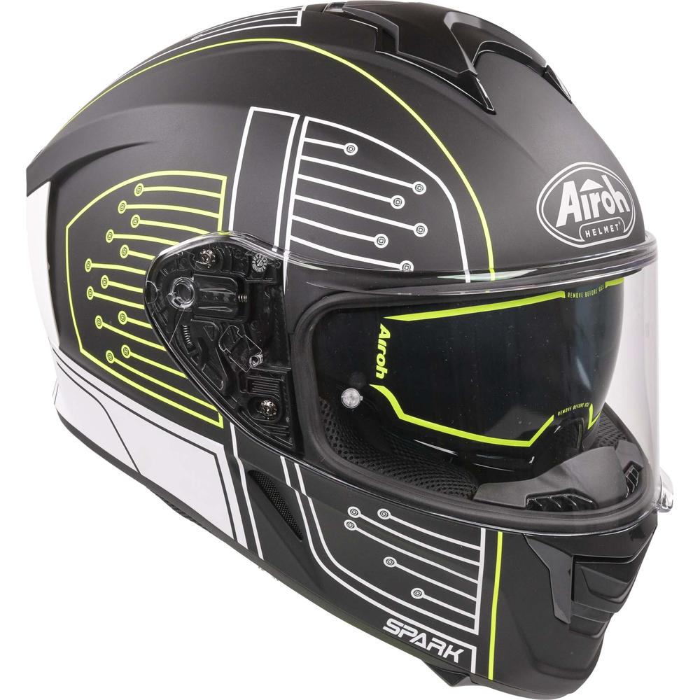 Airoh Spark Flow Full Face Helmet Matt Black Circuit (Image 11) - ThrottleChimp