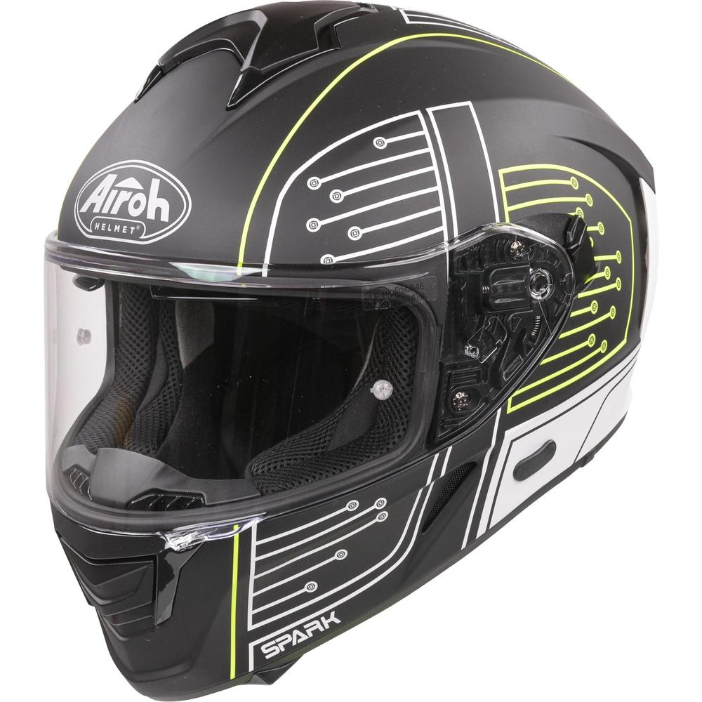 Airoh Spark Flow Full Face Helmet Matt Black Circuit FREE 1 YEAR Returns, FREE UK Delivery | ThrottleChimp