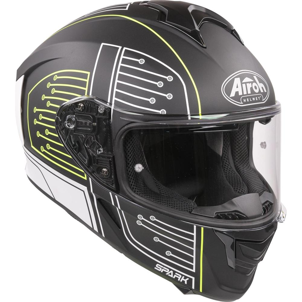 Airoh Spark Flow Full Face Helmet Matt Black Circuit (Image 8) - ThrottleChimp