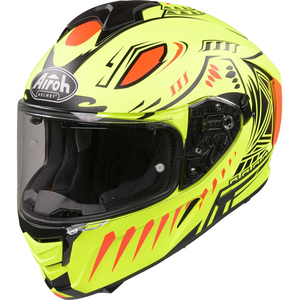 Airoh Spark Flow Full Face Helmet Matt Fluo Yellow Vibe (Image 2) - ThrottleChimp