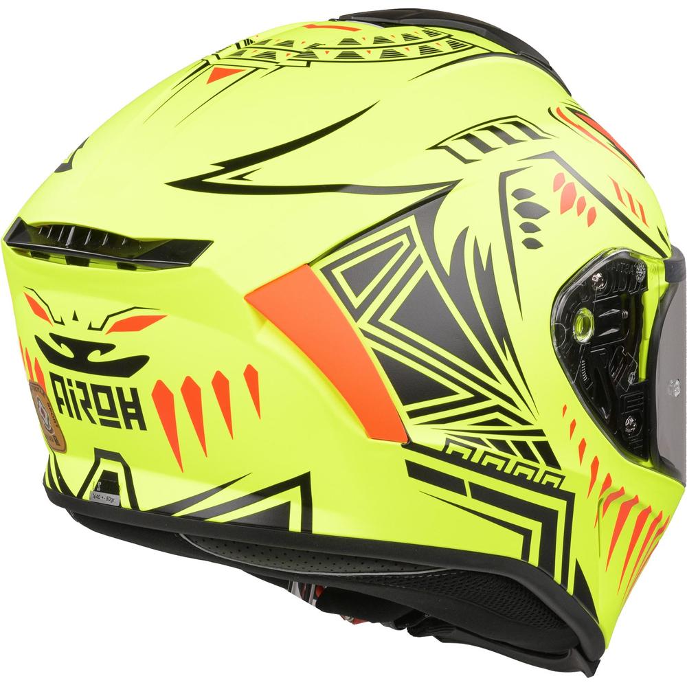 Airoh Spark Flow Full Face Helmet Matt Fluo Yellow Vibe (Image 6) - ThrottleChimp