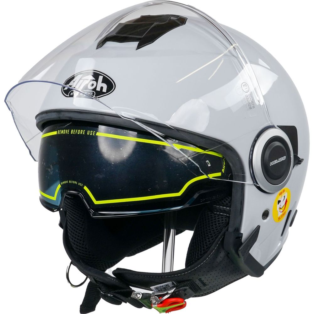 Airoh Helios Jet Open Face Helmet Gloss Concrete Grey (Image 10) - ThrottleChimp