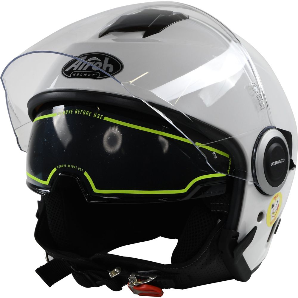 Airoh Helios Jet Open Face Helmet Gloss White (Image 9) - ThrottleChimp