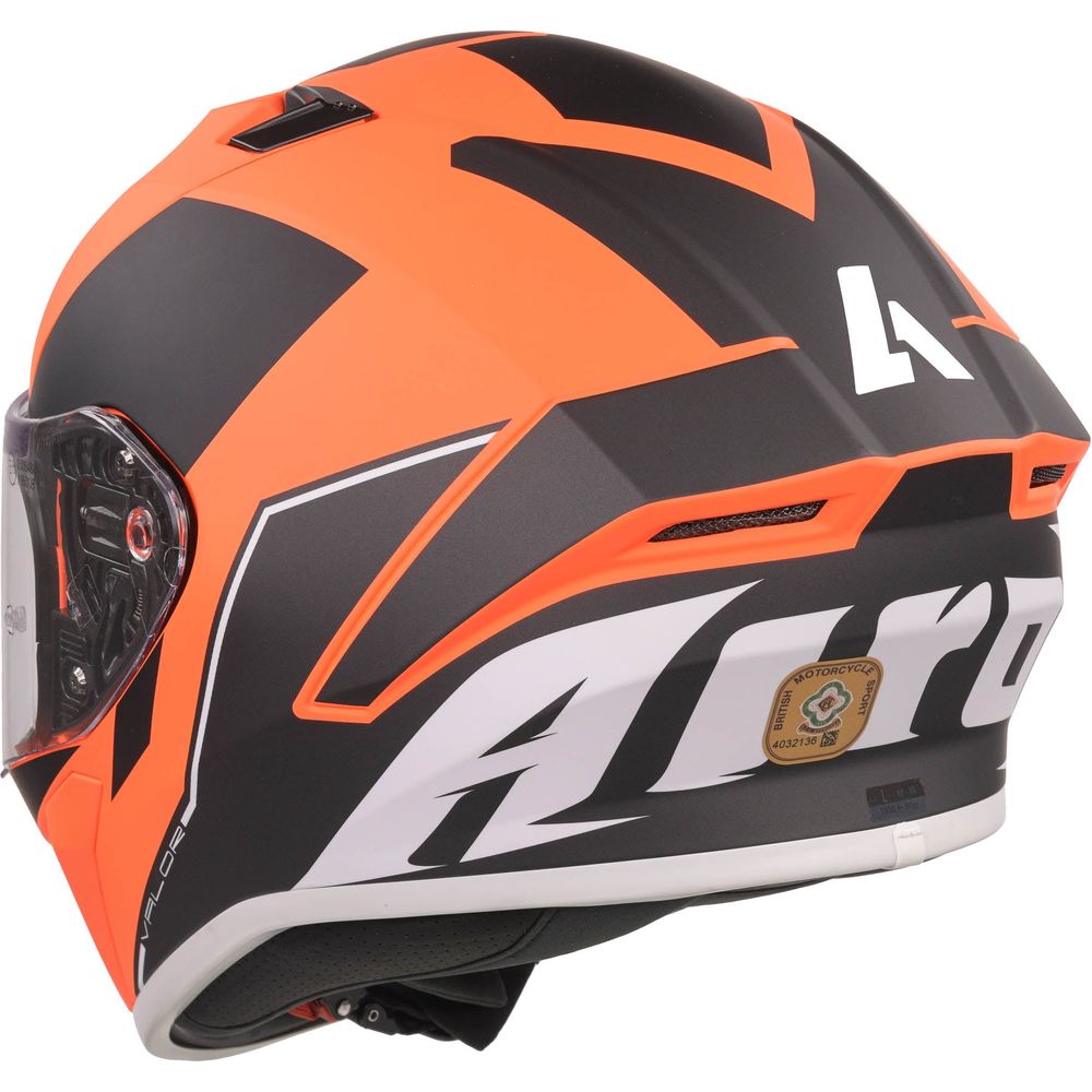 Airoh Valor Full Face Helmet Matt Wings Orange (Image 4) - ThrottleChimp