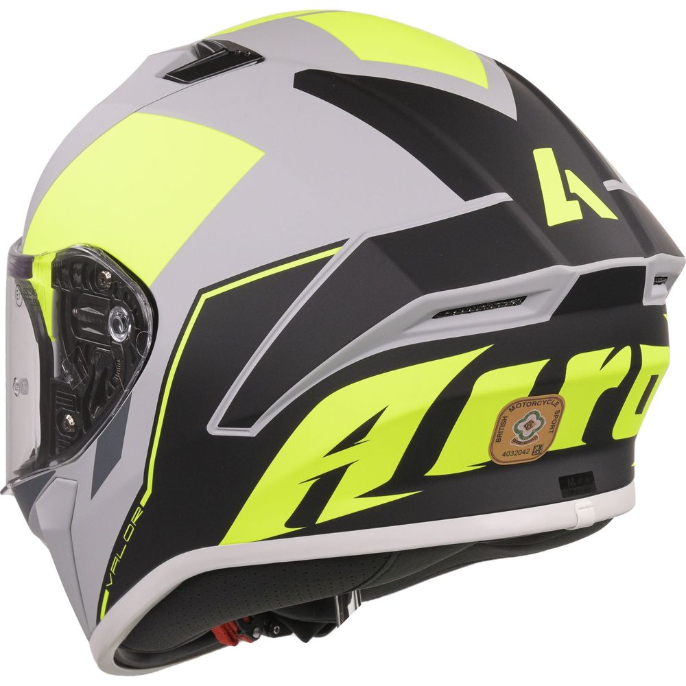 Airoh Valor Full Face Helmet Matt Wings Fluo Yellow (Image 4) - ThrottleChimp