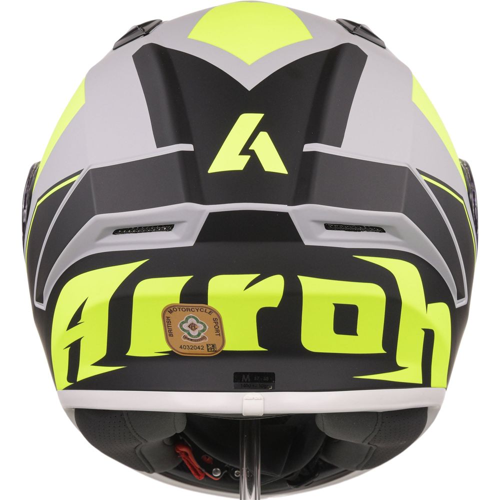 Airoh Valor Full Face Helmet Matt Wings Fluo Yellow (Image 5) - ThrottleChimp