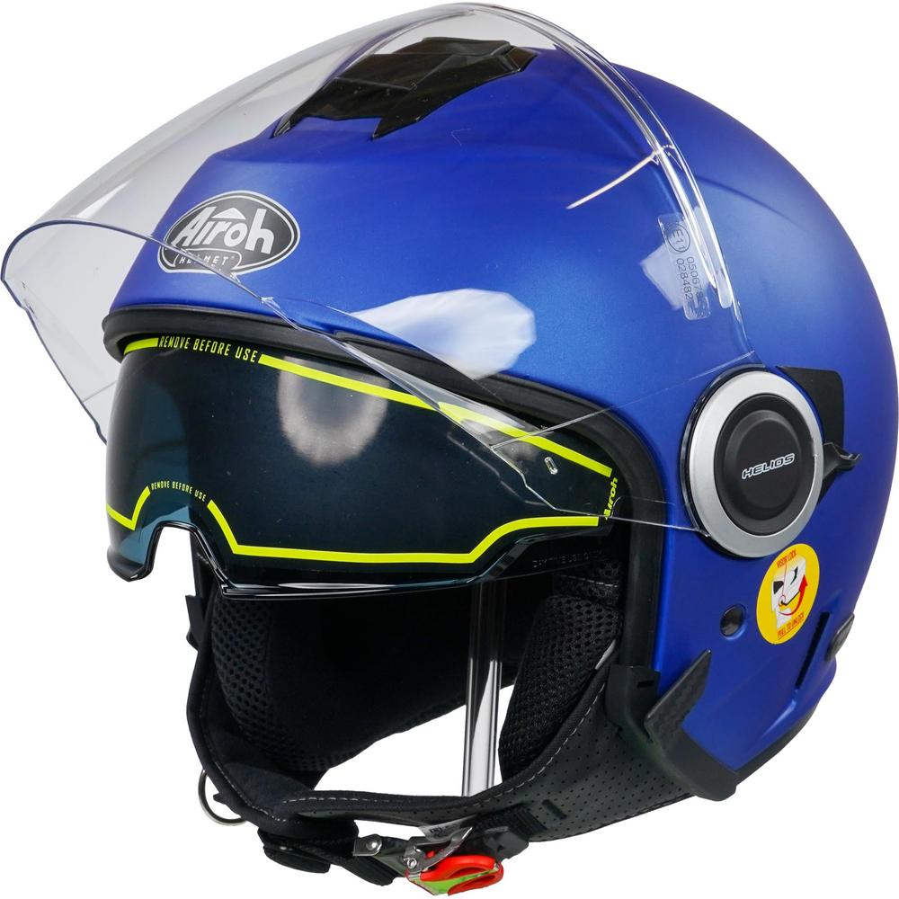 Airoh Helios Urban Jet Open Face Helmet Matt Blue (Image 10) - ThrottleChimp