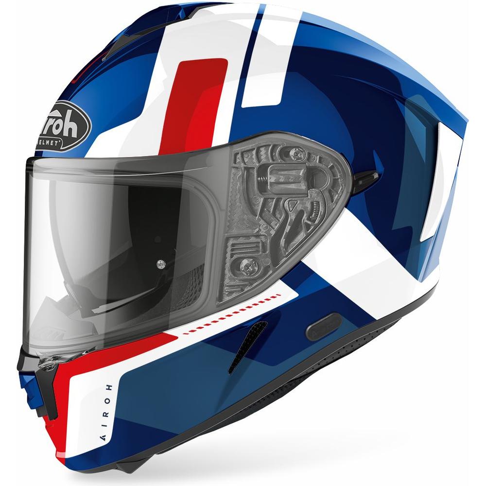 Airoh Spark Shogun Full Face Helmet Gloss Blue / Red (Image 2) - ThrottleChimp