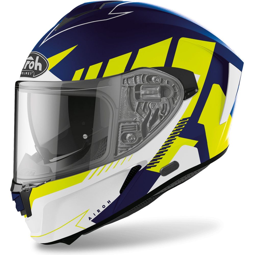 Airoh Spark Rise Full Face Helmet Matt Yellow / Blue FREE 1 YEAR Returns, FREE UK Delivery | ThrottleChimp