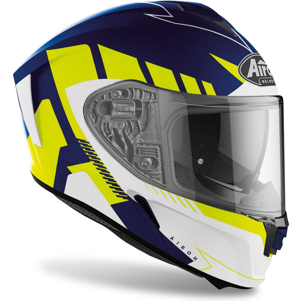 Airoh Spark Rise Full Face Helmet Matt Yellow / Blue (Image 2) - ThrottleChimp