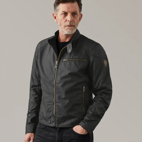 Belstaff Ariel Waxed Cotton Jacket Black FREE 1 YEAR Returns, FREE UK Delivery | ThrottleChimp