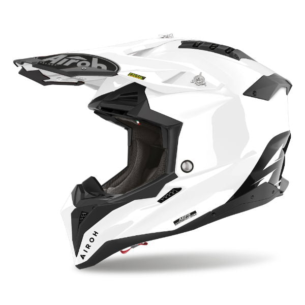 Airoh Aviator 3 Color MX Helmet Gloss White FREE 1 YEAR Returns, FREE UK Delivery | ThrottleChimp