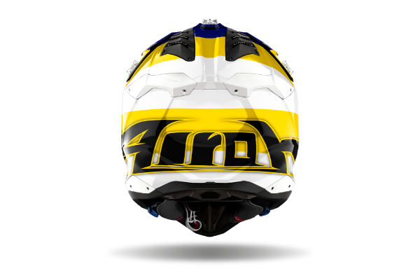 Airoh Aviator 3 Monarch MX Helmet Blue / Yellow FREE 1 YEAR Returns, FREE UK Delivery | ThrottleChimp