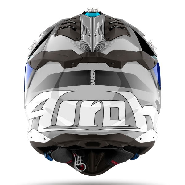 Airoh Aviator 3 Saber MX Helmet Gloss Blue FREE 1 YEAR Returns, FREE UK Delivery | ThrottleChimp