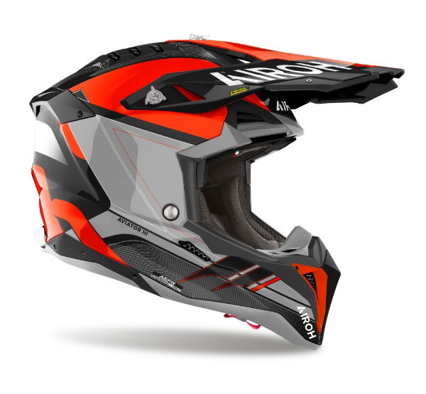 Airoh Aviator 3 Saber MX Helmet Gloss Orange FREE 1 YEAR Returns, FREE UK Delivery | ThrottleChimp