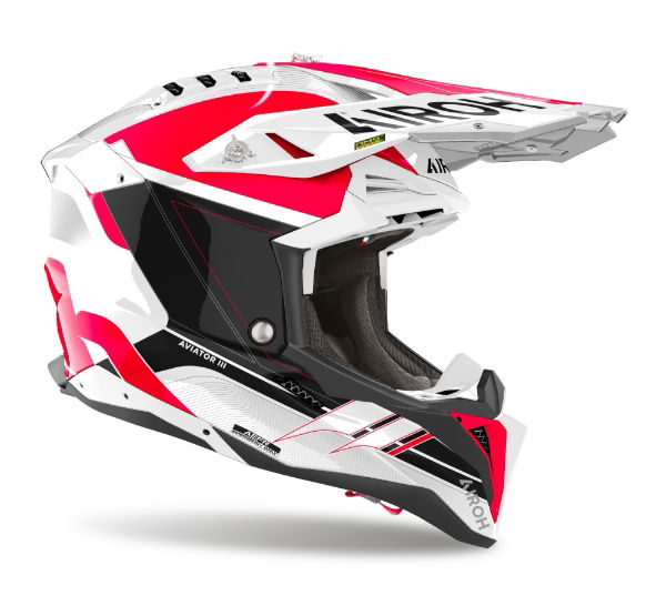 Airoh Aviator 3 Saber MX Helmet Gloss Red FREE 1 YEAR Returns, FREE UK Delivery | ThrottleChimp