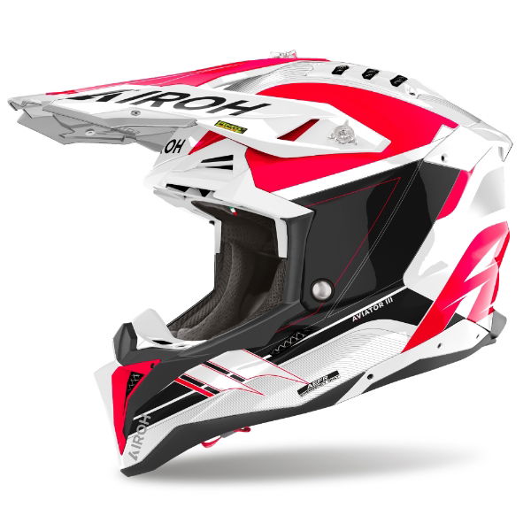 Airoh Aviator 3 Saber MX Helmet Gloss Red FREE 1 YEAR Returns, FREE UK Delivery | ThrottleChimp