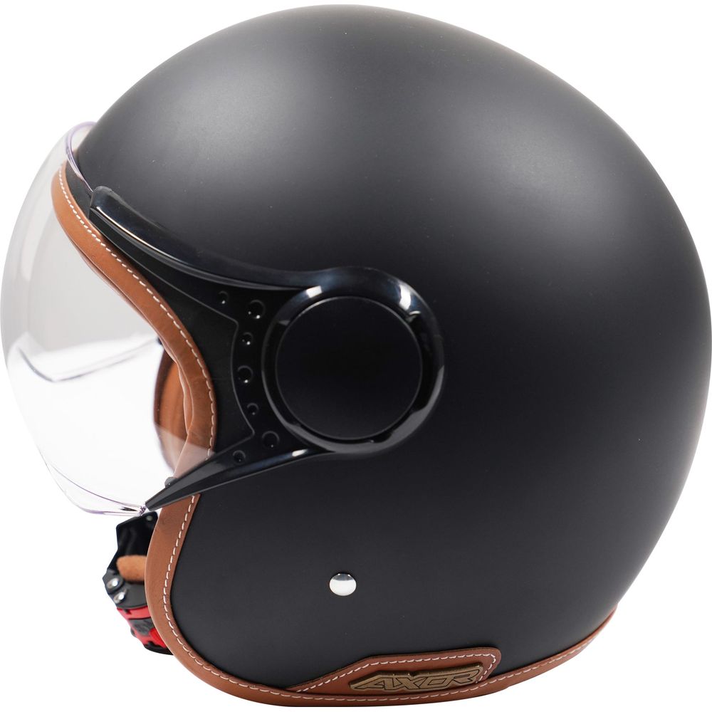 Axor Jet Open Face Helmet Matt Black / Brown (Image 3) - ThrottleChimp