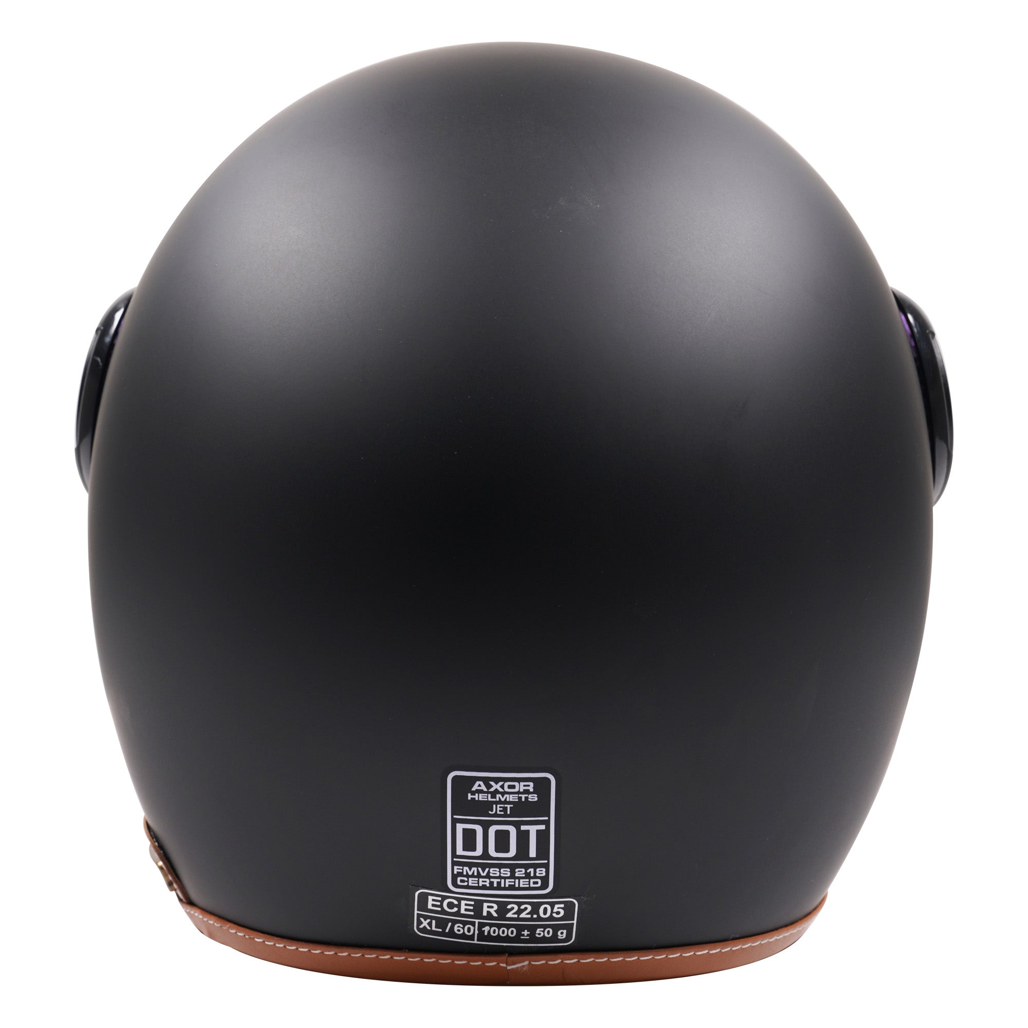 Axor Retro Jet Open Face Helmet Matt Black / Brown  FREE 1 YEAR Returns, FREE UK Delivery | ThrottleChimp