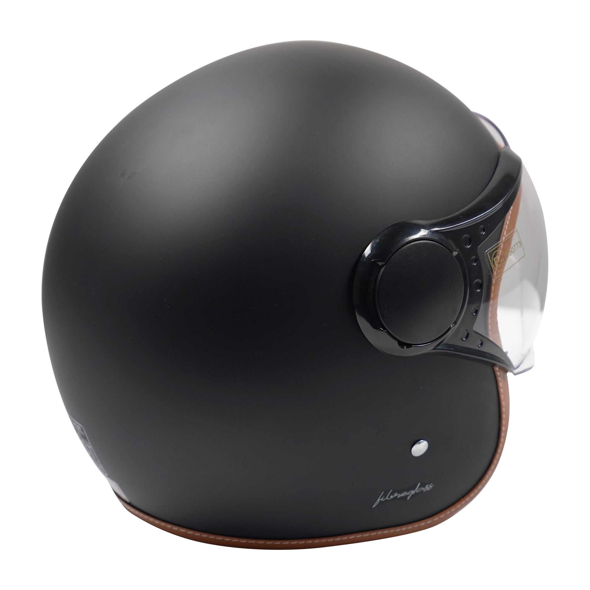 Axor Retro Jet Open Face Helmet Matt Black / Brown  FREE 1 YEAR Returns, FREE UK Delivery | ThrottleChimp