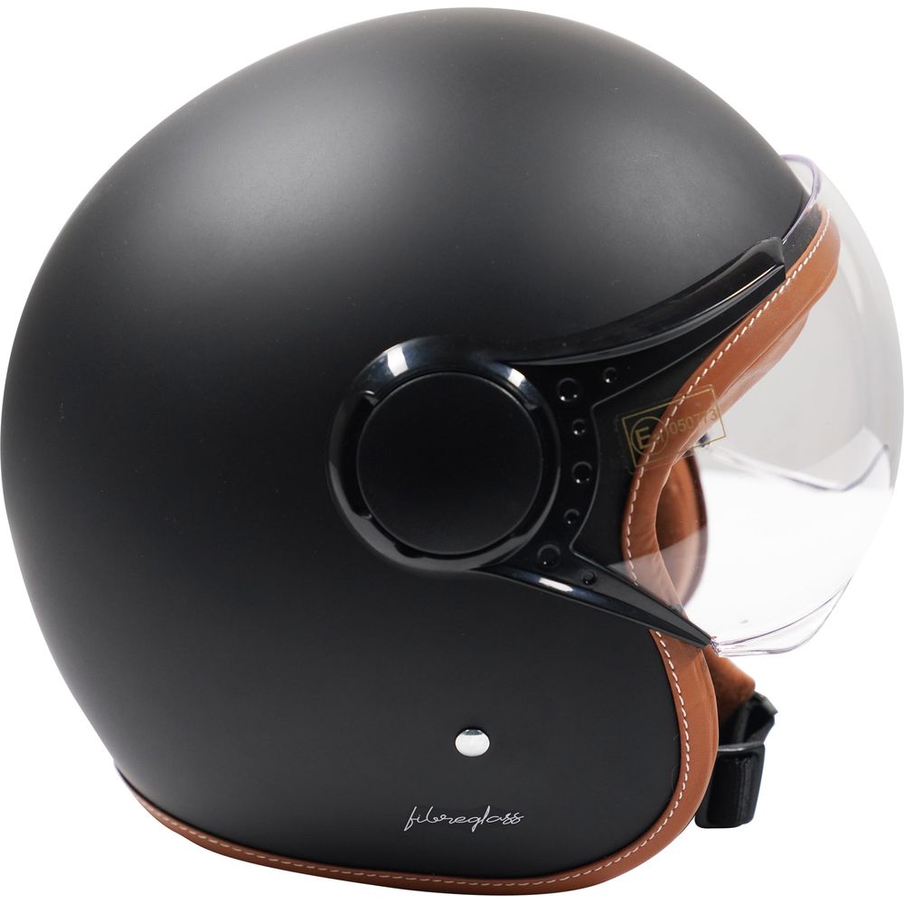 Axor Jet Open Face Helmet Matt Black / Brown (Image 4) - ThrottleChimp