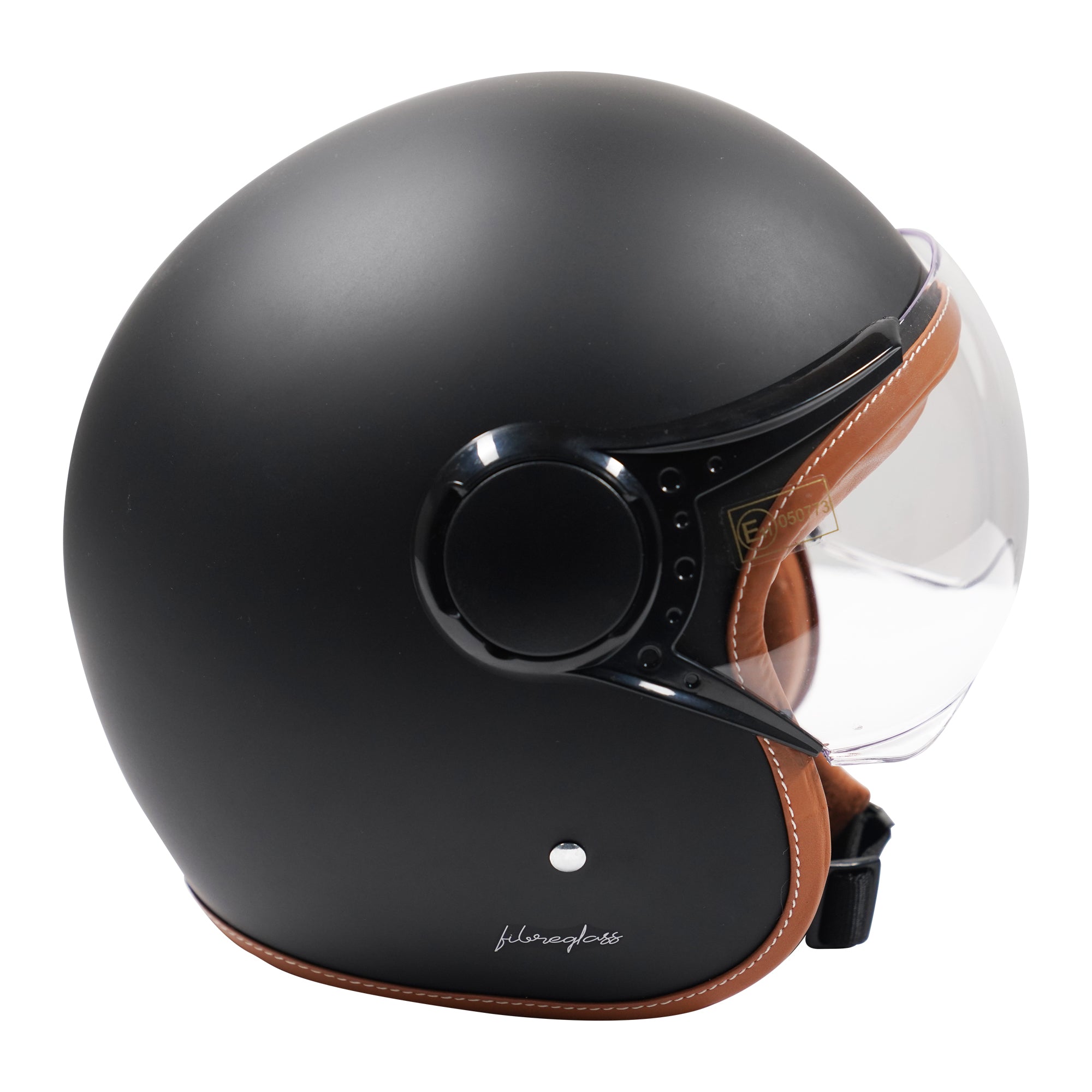 Axor Retro Jet Open Face Helmet Matt Black / Brown  FREE 1 YEAR Returns, FREE UK Delivery | ThrottleChimp