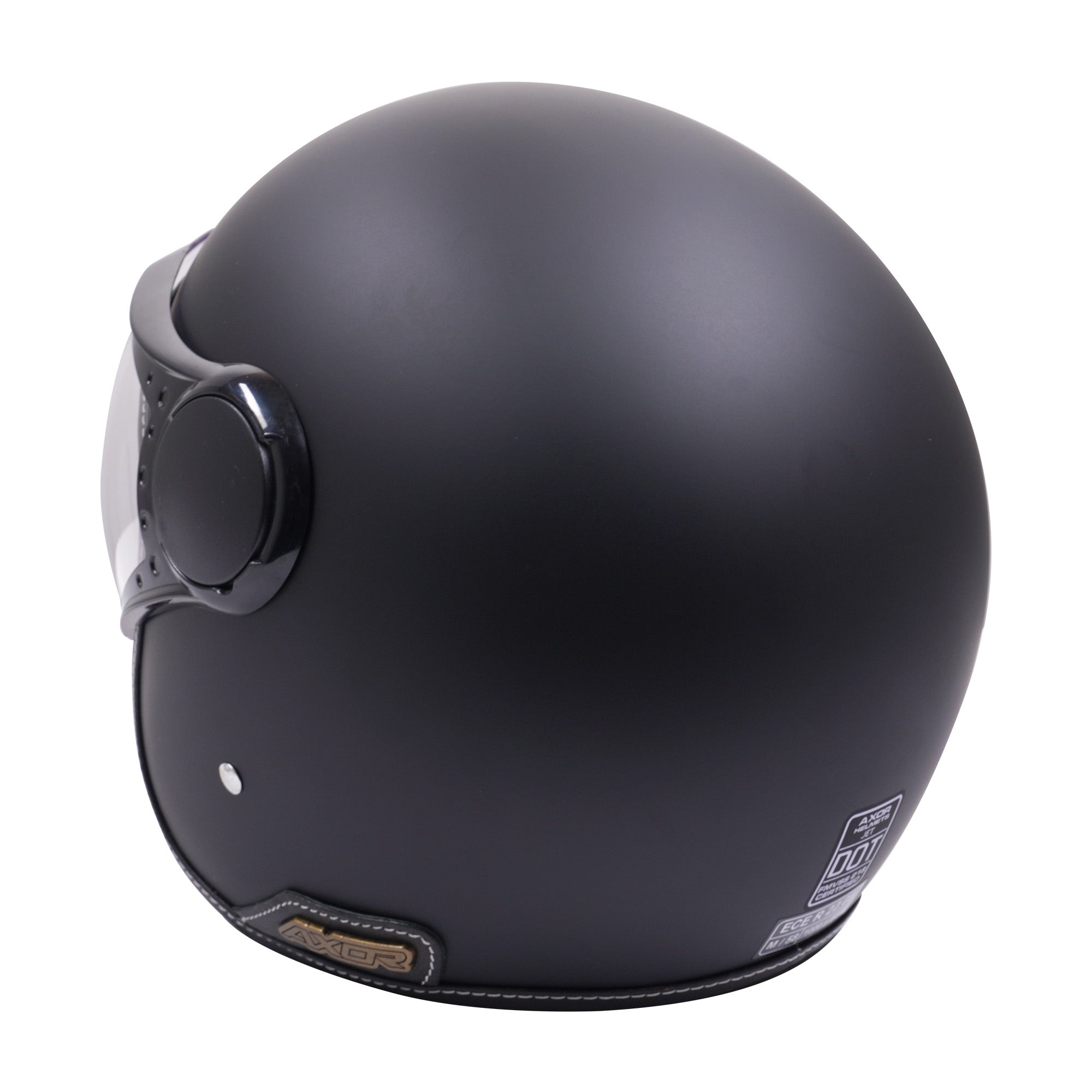 Axor Retro Jet Open Face Helmet Matt Black / Black  FREE 1 YEAR Returns, FREE UK Delivery | ThrottleChimp