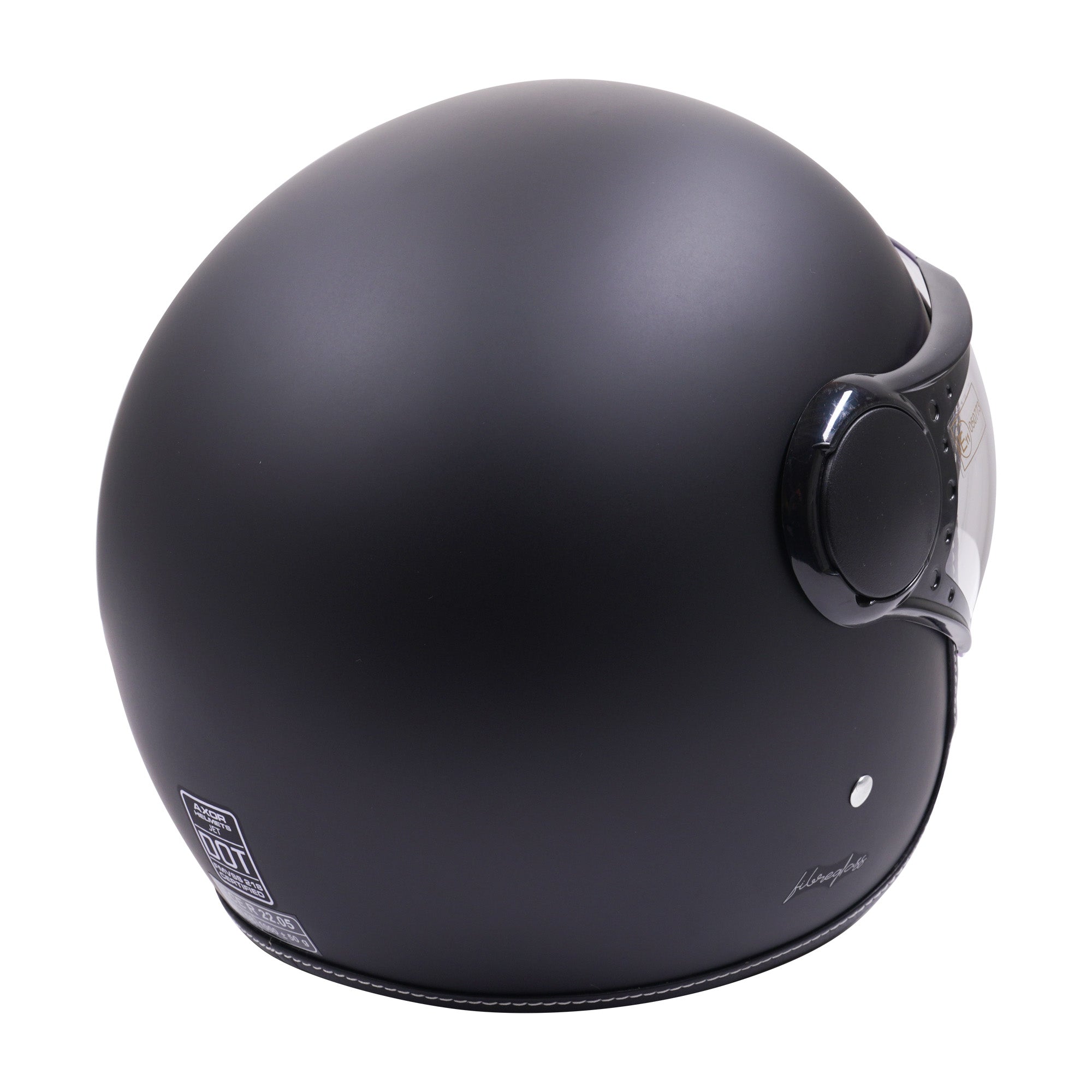 Axor Retro Jet Open Face Helmet Matt Black / Black  FREE 1 YEAR Returns, FREE UK Delivery | ThrottleChimp