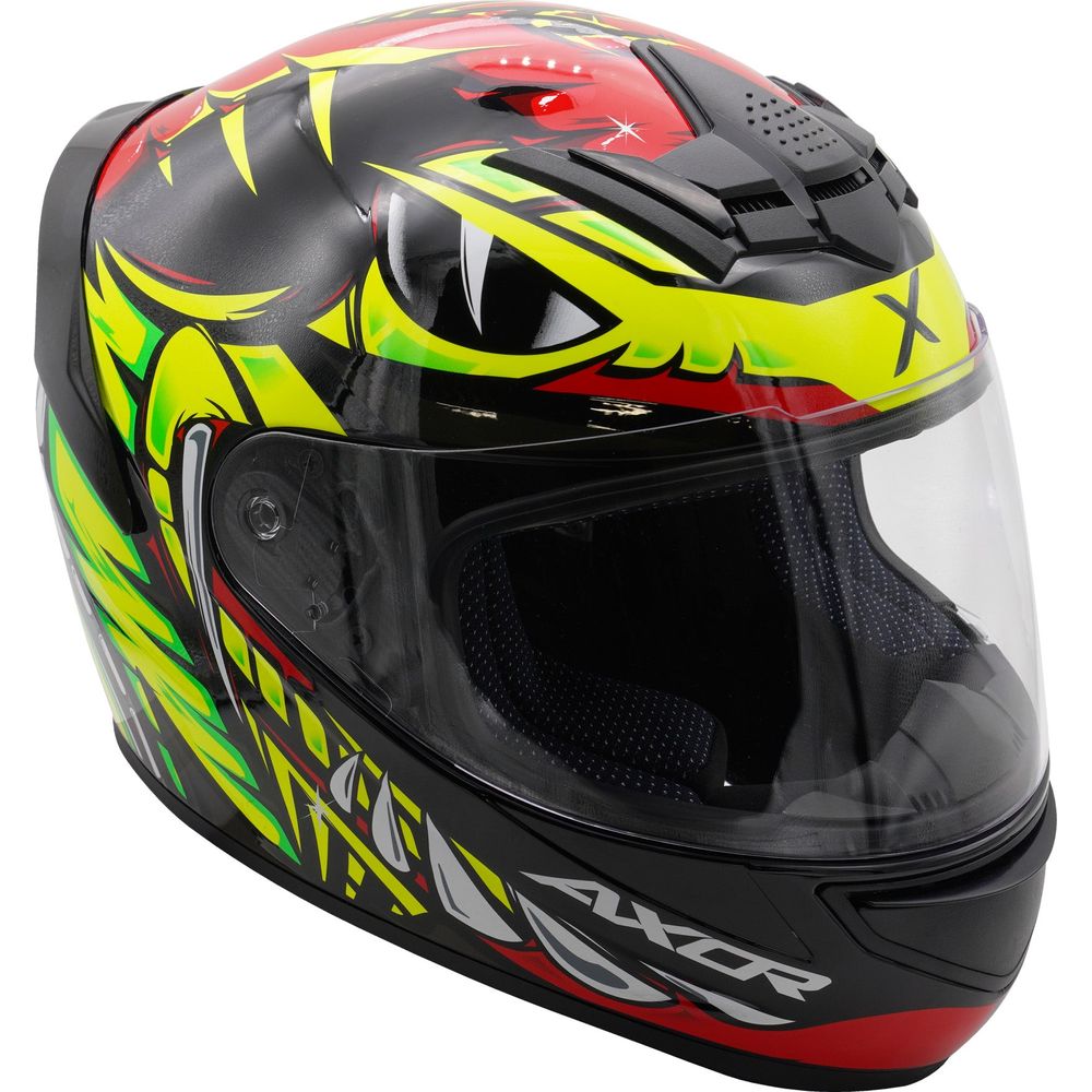 Axor Rage Full Face Helmet Gloss Python / Red / Yellow / Black (Image 2) - ThrottleChimp