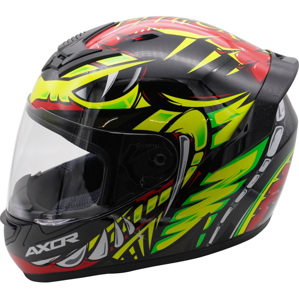 Axor Rage Full Face Helmet Gloss Python / Red / Yellow / Black (Image 4) - ThrottleChimp