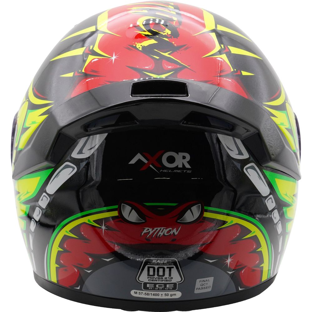 Axor Rage Full Face Helmet Gloss Python / Red / Yellow / Black (Image 8) - ThrottleChimp