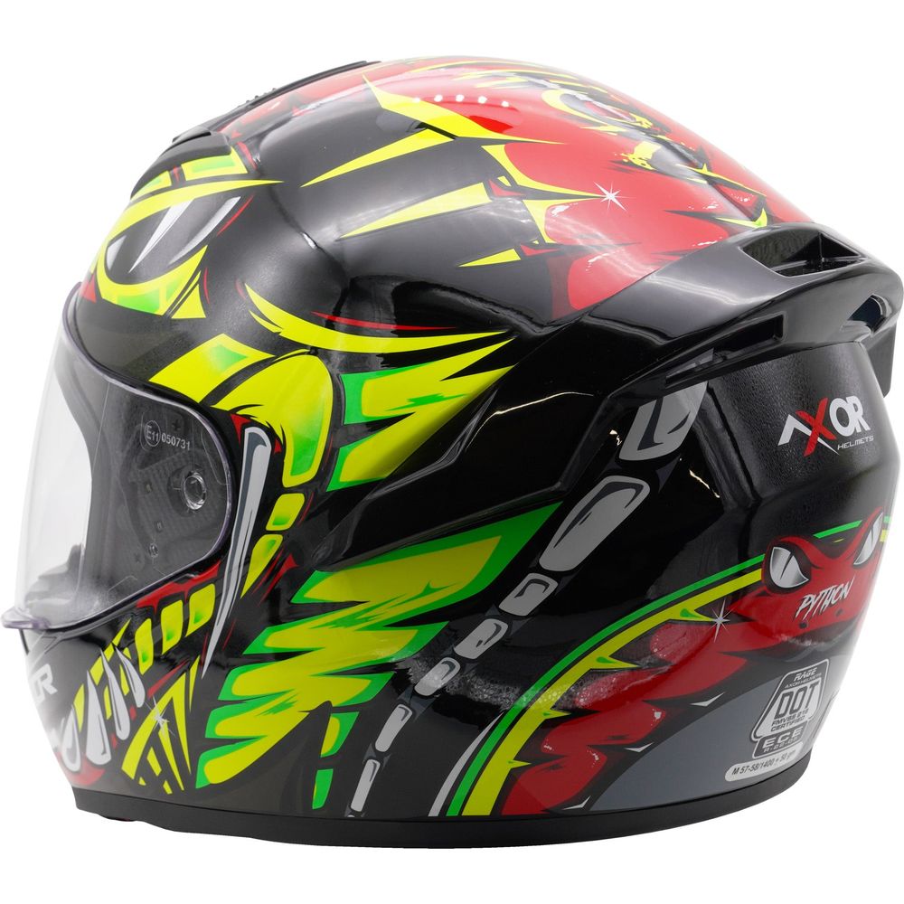 Axor Rage Full Face Helmet Gloss Python / Red / Yellow / Black (Image 6) - ThrottleChimp